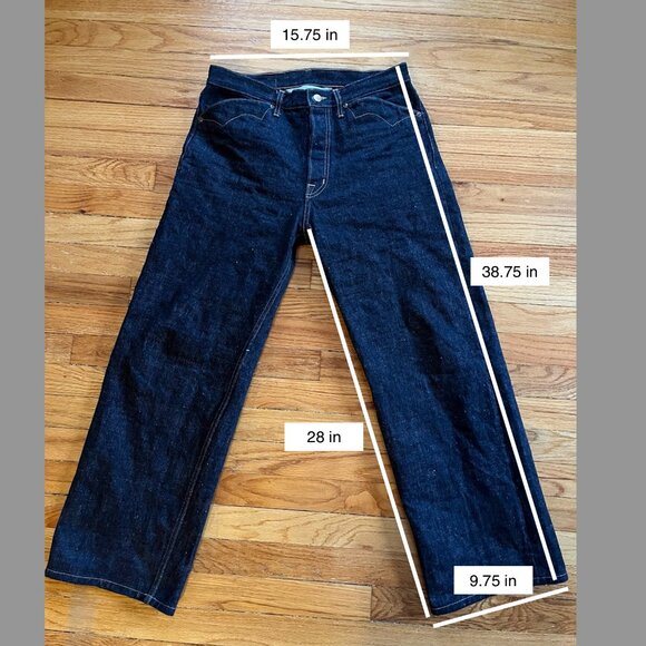 Brain Dead Type 00 15.5oz Selvedge Denim Jeans Indigo Wide Relaxed Mens - Picture 12 of 12